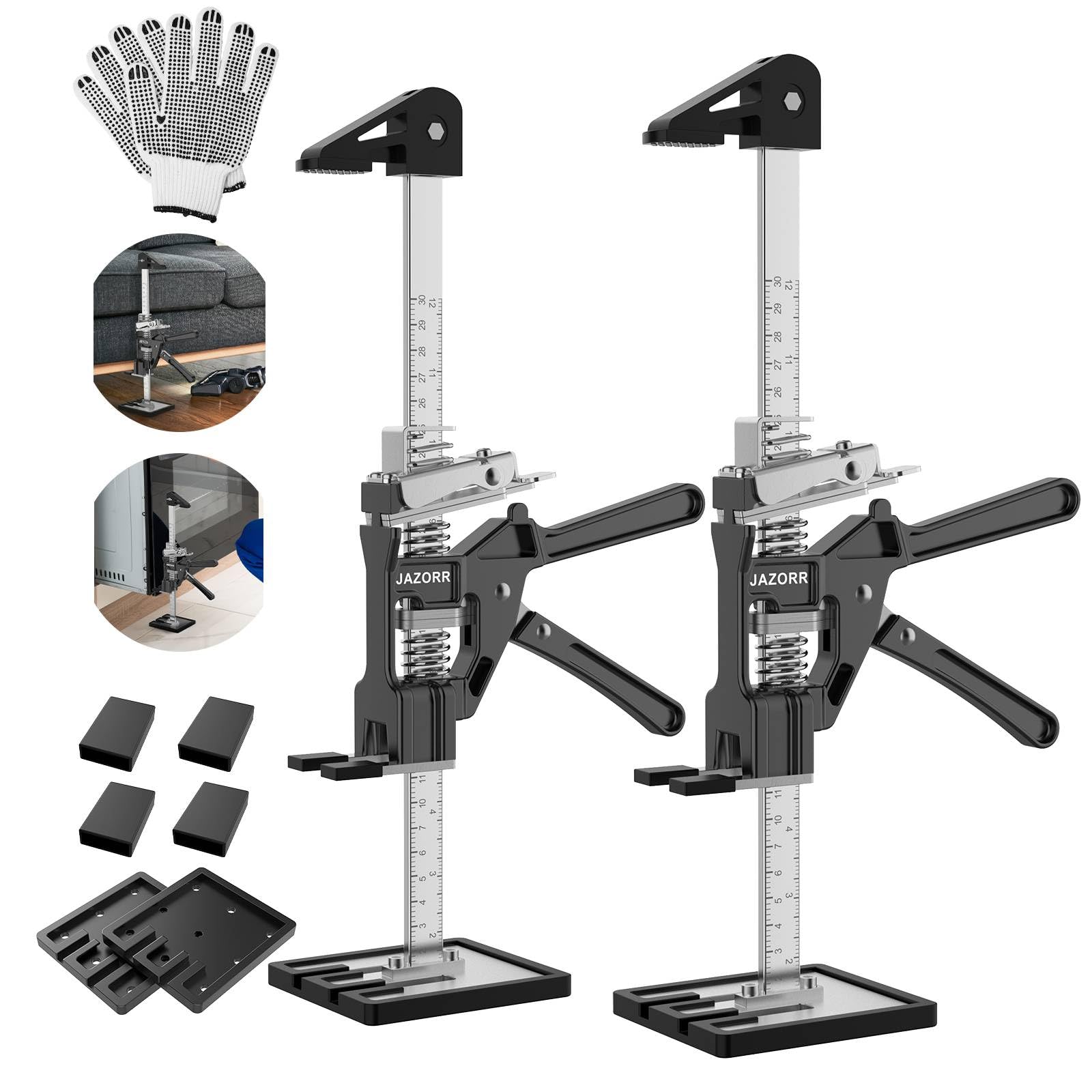 2Pcs Multi-Function Furniture Lifter Jack, 440LB Load Capacity with Slow/Fast Descent Control, Labor Saving Arm Tool for Lifting Door Panels, Wall Tile Locator, Cabinet Board — Amazon image 13