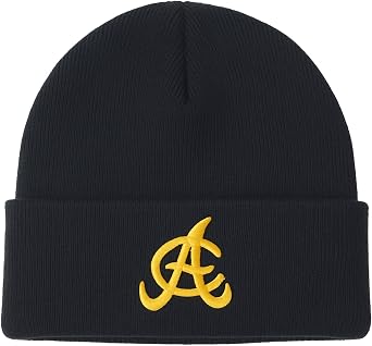 Aguilas Cibaenas Knit Beanie Black with Gold AC Embroidered Logo