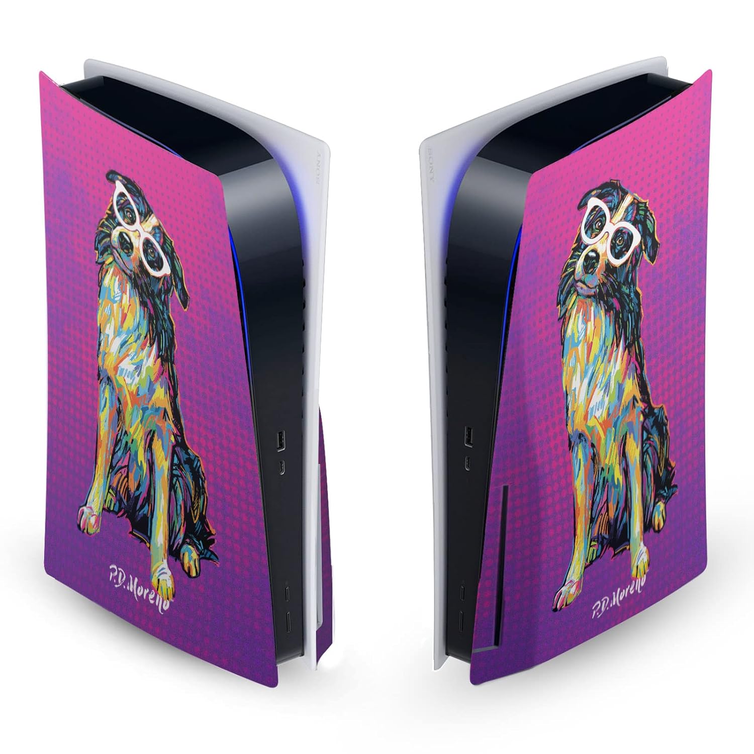 Head Case Designs Officially Licensed P.D. Moreno Border Collie Animals II Matte Vinyl Faceplate Sticker Gaming Skin Case Cover Compatible with Sony Playstation 5 PS5 Disc Edition Console