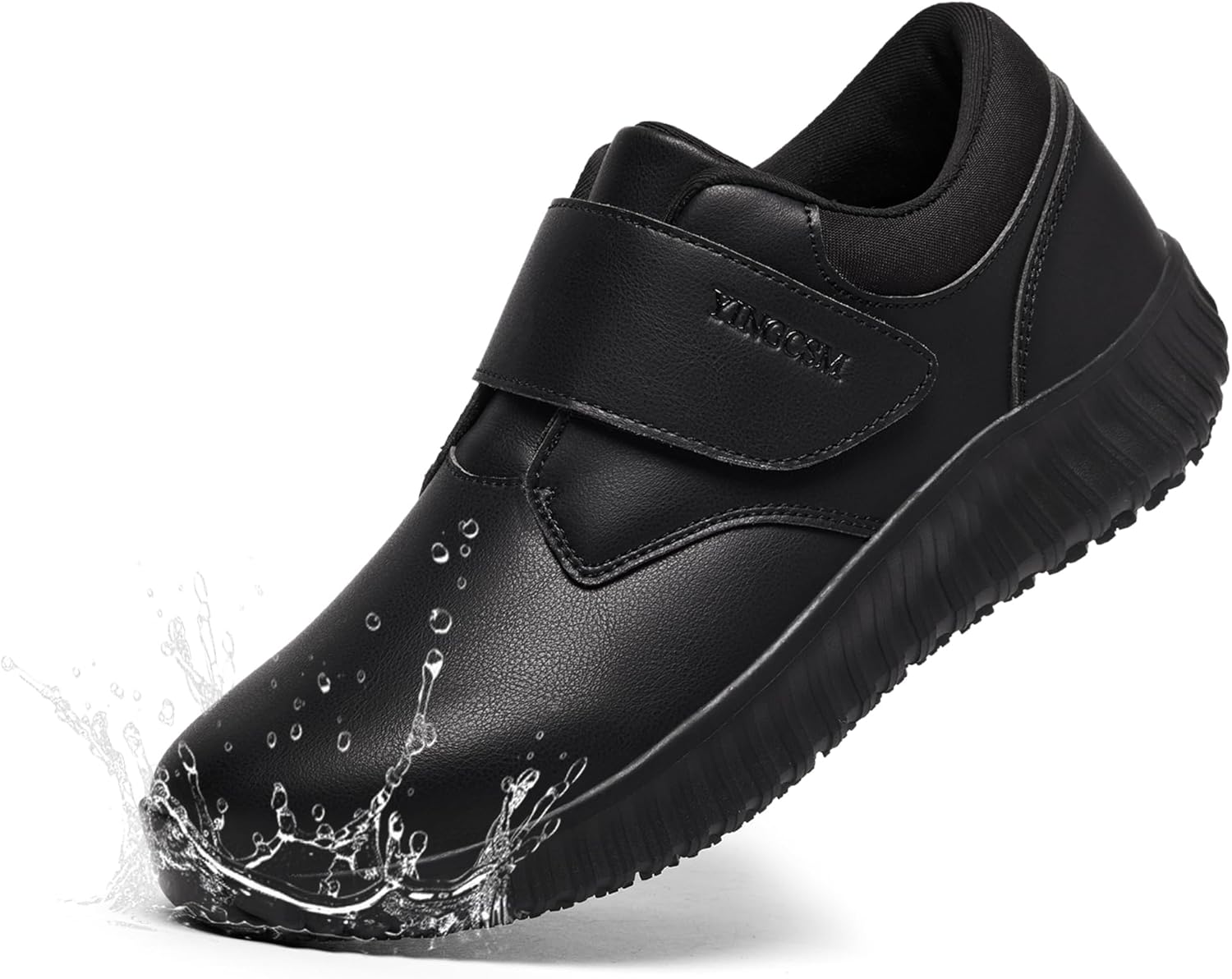 Men's Non Slip Work Shoes Black Slip Resistant Waterproof Sneakers Kitchen Slip On Lightweight Shoes Walk Food Service Chef Nurse Cushioning Shoes Delivery Footwear