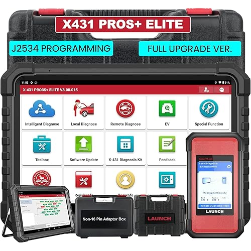 LAUNCH X431 PRO3S+ Elite, 2026 All-in-One Bidirectional Scan Tool with J2534 Protocols, HD Trucks Scanner, Topology Map, 60+Service, ECU Code Full Function Scanner, CANFD/DoIP/D-PDU/FCA, 2 Yrs Update