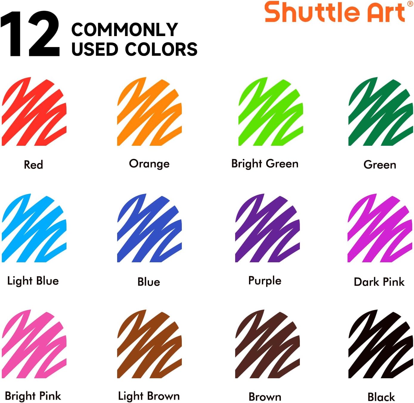 Shuttle Art Wet Erase Markers, 12 Colors 1mm Fine Tip Smudge-Free Markers, Use on Laminated Calendars,Overhead Projectors,Schedules,Whiteboards,Transparencies,Glass,Wipe with Water - Image 3