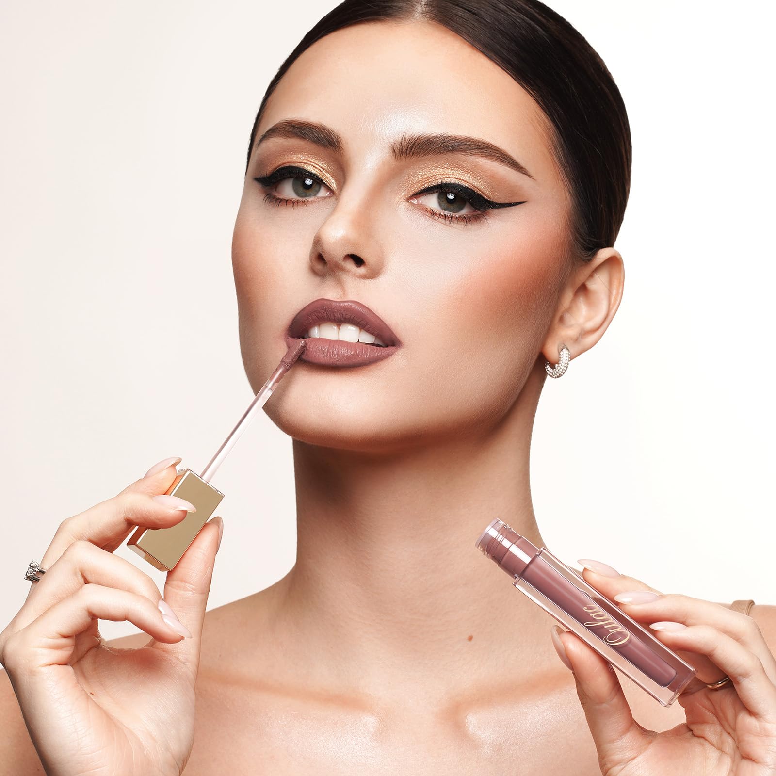 Oulac Matte Liquid Dark Red Lipstick for Women, Long Lasting Lip Stain, Waterproof Highly Pigmented Creamy Formula Lipstick with Vitamin E, Vegan, 4.5ml (M18) — view 71