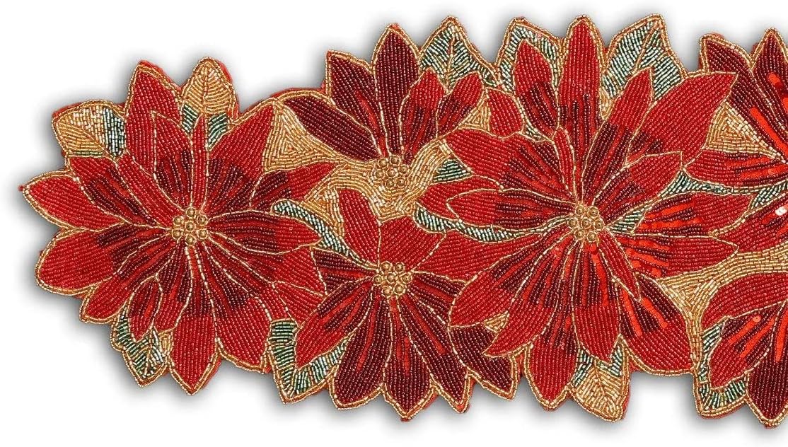Handmade Table Runner Candy Embroidery Beaded Table Runner for Tabletop Christmas Floral Table Runner, Beaded Table Runner, Autumn Table Topper 13X36 Inch Table Runner ,Dinning Table set
