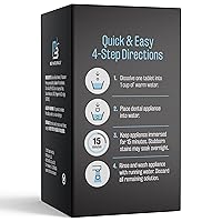 Vista 3 de Limpiador de retenedores y recipiente de remojo, tabletas de limpieza sin ensuciar con estuche universal de baño para dentaduras postizas y colador