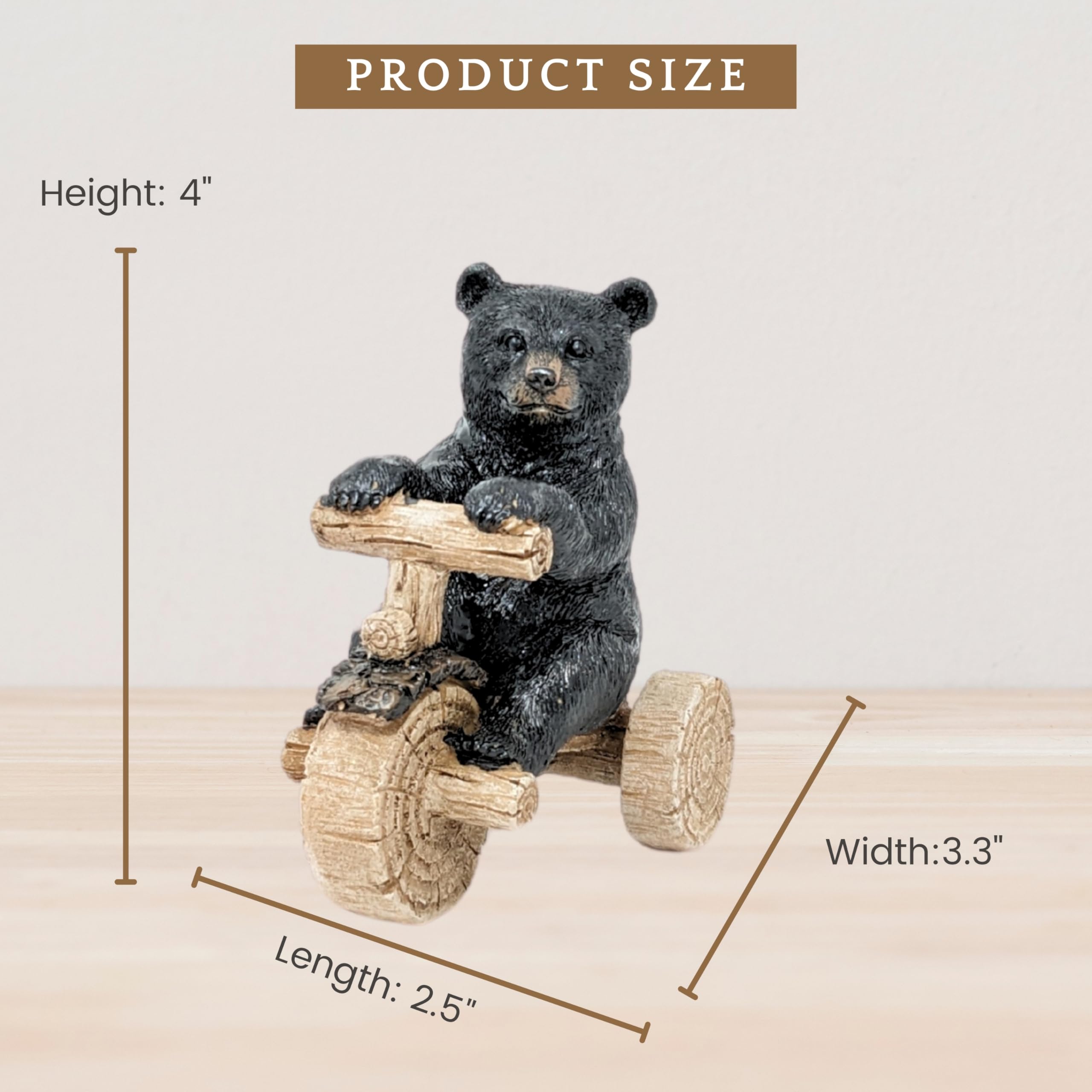 Amazon.com: Black Bear Riding a Tricycle Figurine – Small Resin
