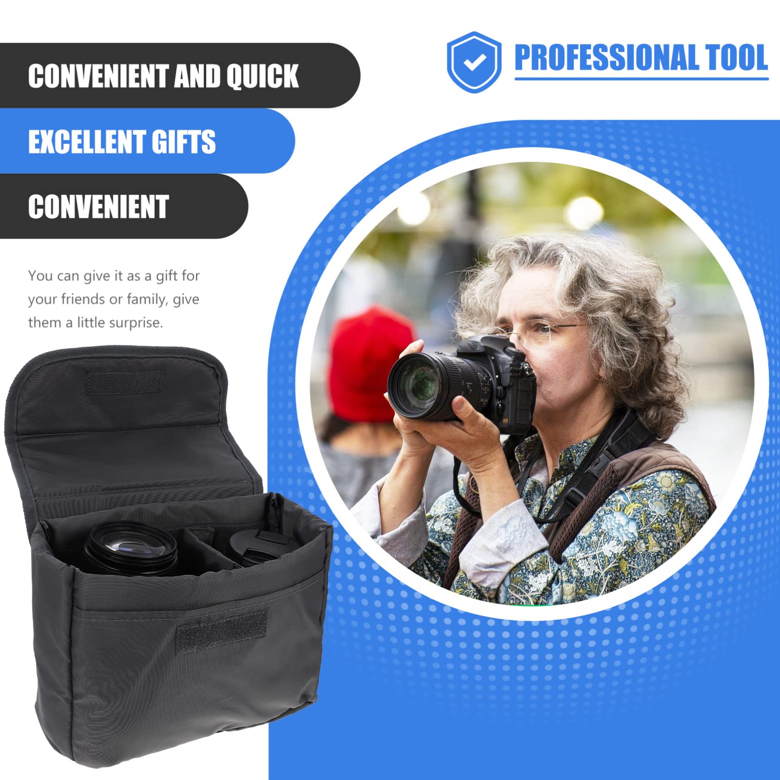 Tofficu 2 Piezas Bolsa Acolchada para Cámara Portátil Estuche Protector para Fotografía Compatible con Mochilas Diseño y para DSLR y Accesorios