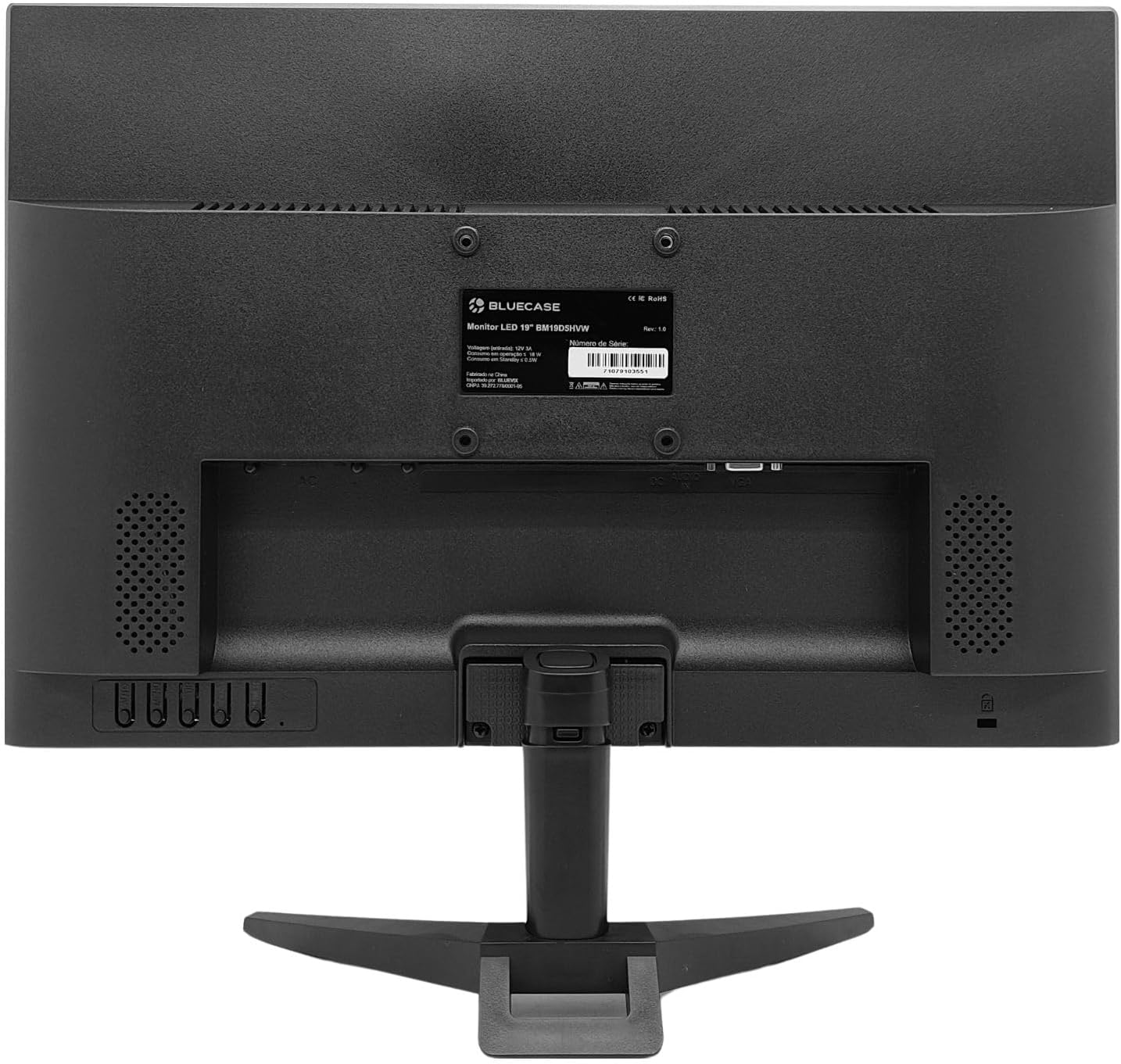 Monitor Slim LED 19" HD 75Hz 5ms Preto Suporte Base VESA 75x75mm - Compatível HDMI e VGA
