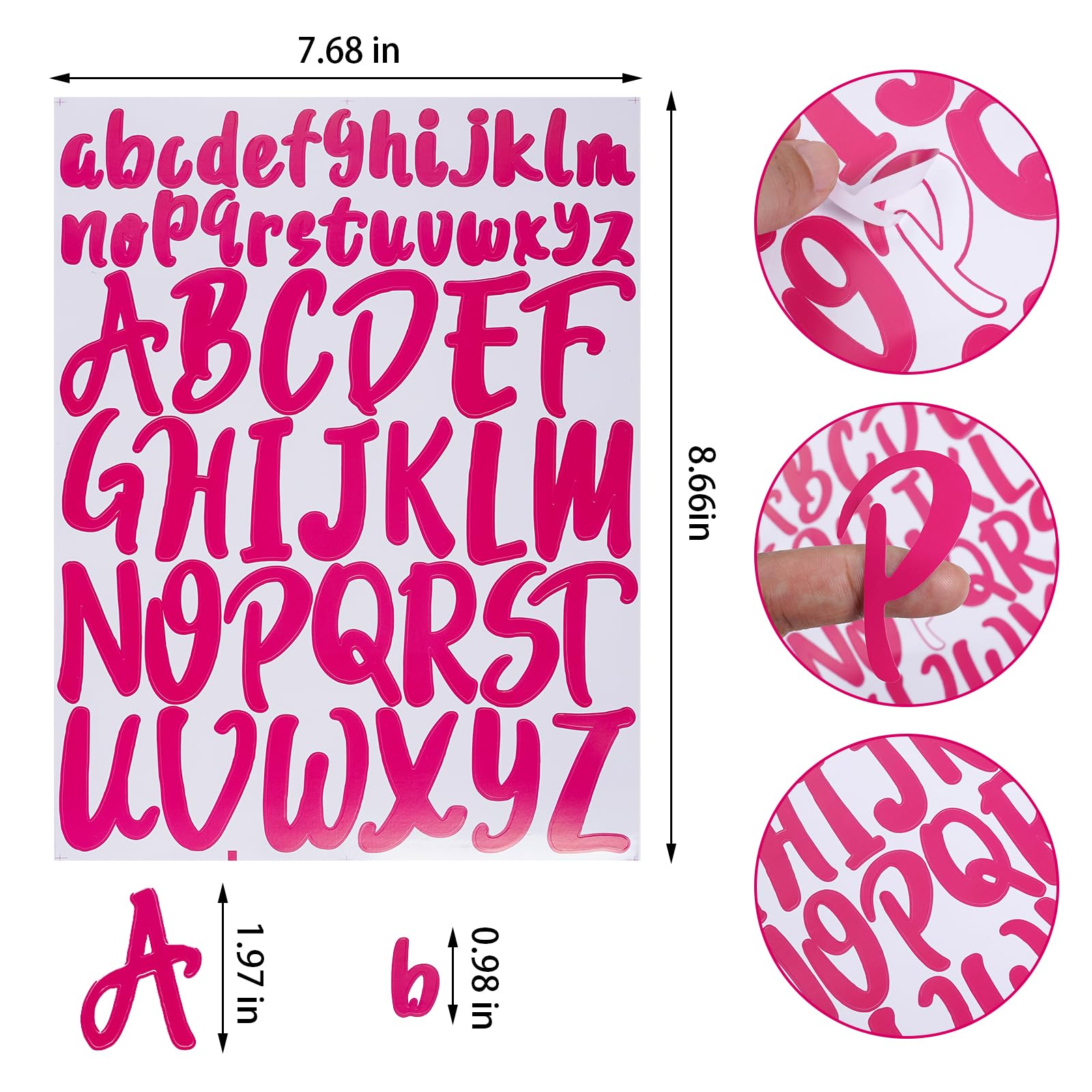 12 Sheets Alphabet Stickers, 12 Colors Self Adhesive Vinyl Letter Stickers Aesthetic, Waterproof Letter Sticker for Water Bottles, Door, Car, Scrapbooking, Poster, Cup