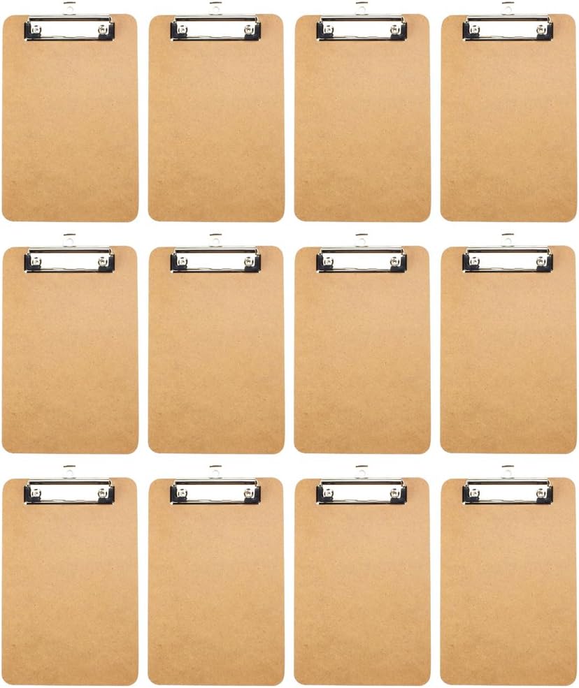6" x 9" Memo Size Low-Profile Clipboards with Rubber Grips by Lansky Office Supplies (12-Pack)