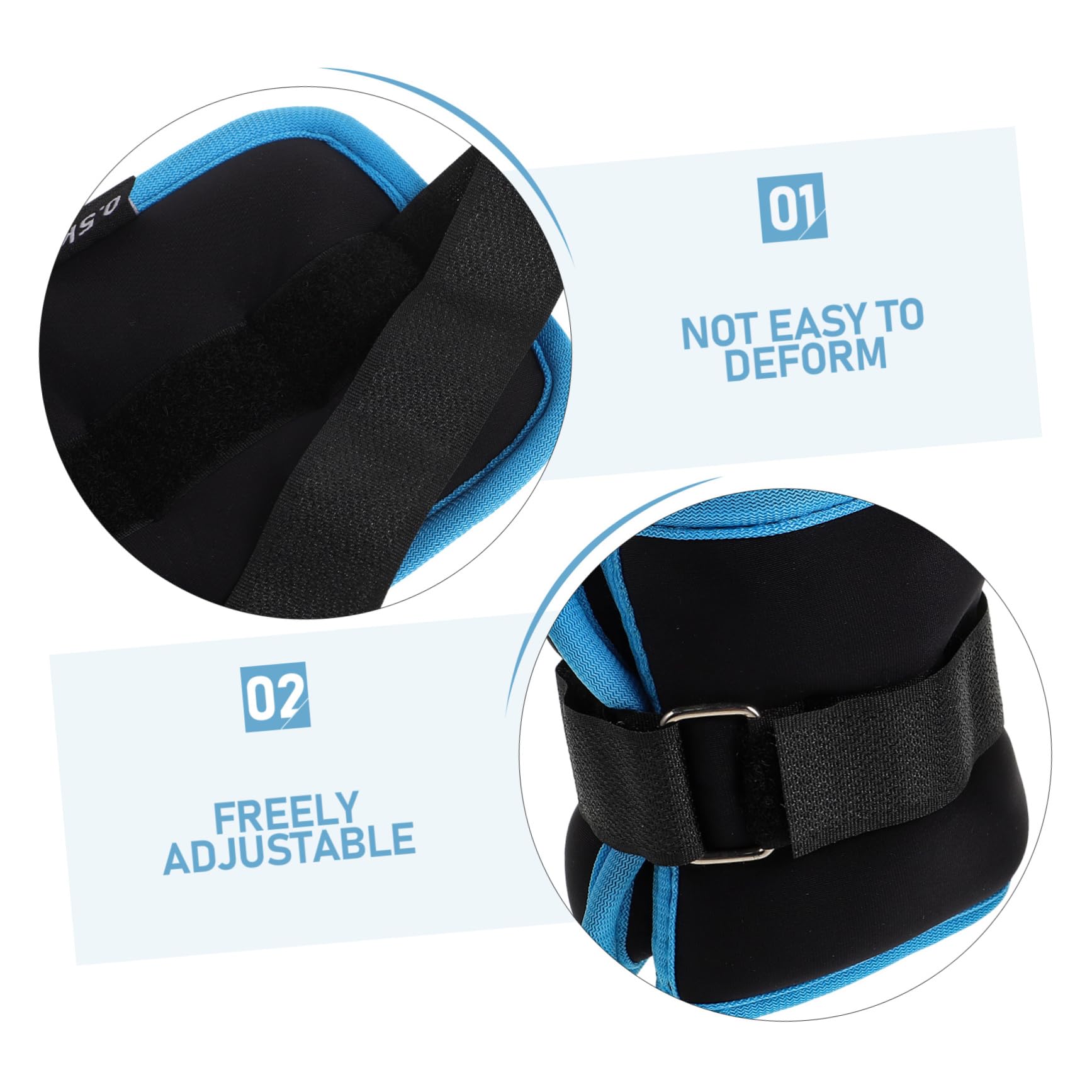 Pesetti Polsi Pesi per Caviglie Regolabili da 0,5kg in Neoprene e Ferro, 2 Pezzi, per Jogging e Allenamento a Casa