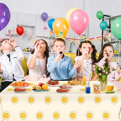 Miniatura 6 de Mantel rectangular de plástico para fiesta de cumpleaños de 3 piezas, tamaño grande de 54 x 108 pulgadas, mantel rectangular de plástico para