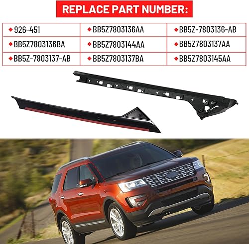 Miniatura 2 de Moldura de parabrisas A-Pillar, panel exterior e interior del lado del pasajero delantero derecho compatible con Ford Explorer 2011-2019