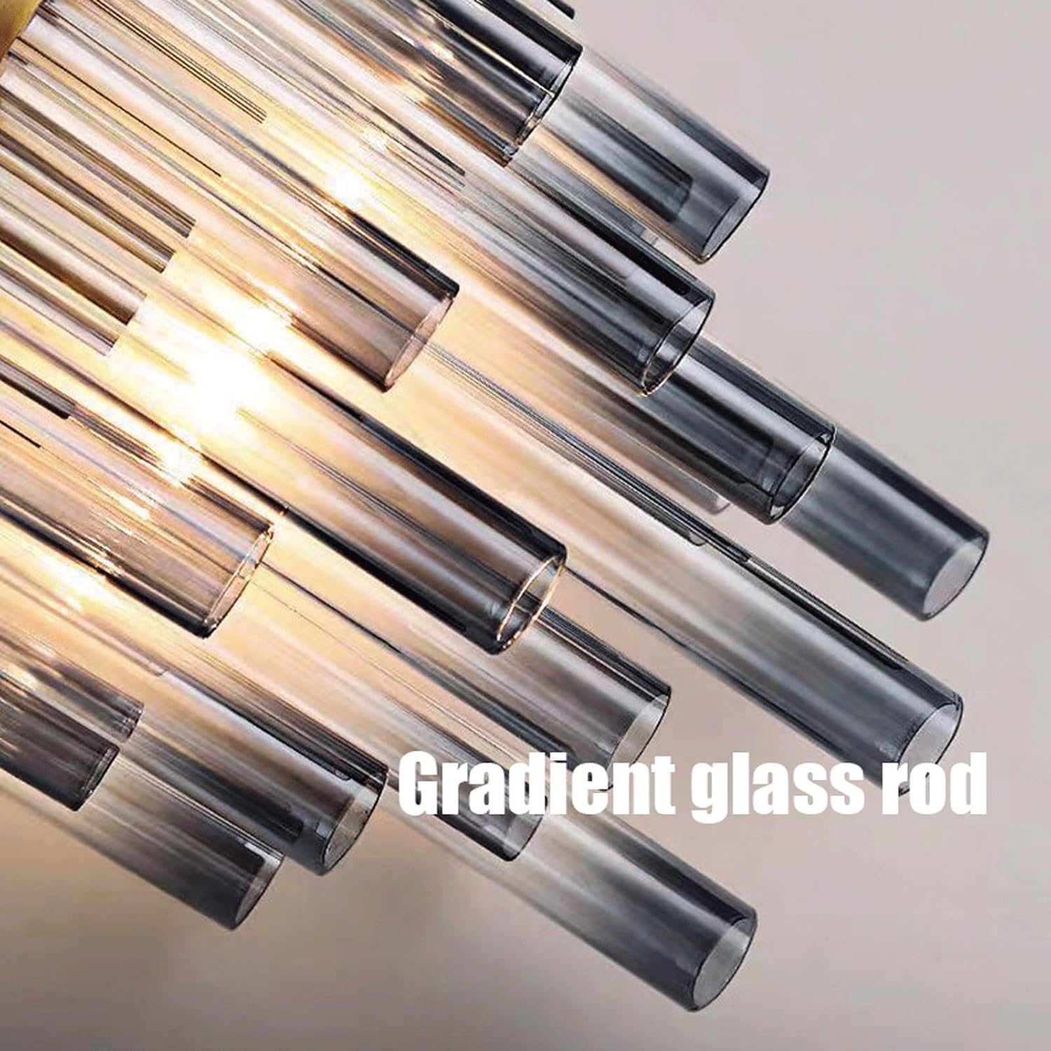 Wall Sconce Modern Luxury Golden Stainless Steel Glass Rods Vertical Wall Light Hardwired Indoor Wall Lamp Decorative Ambient Lighting for Bedroom Living Room Hallway Hotel Wall Mounted Light