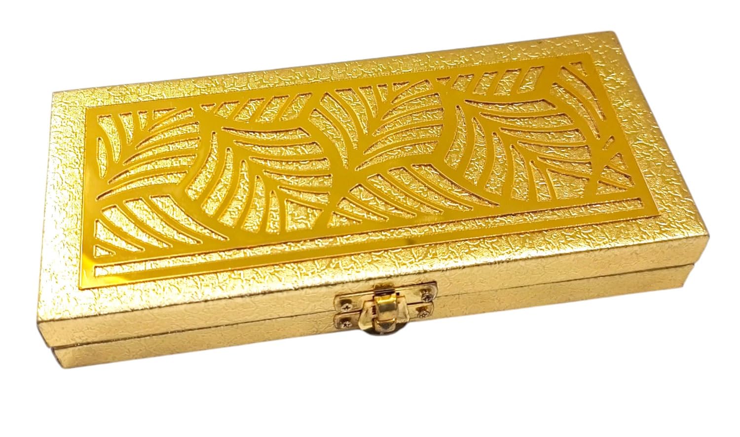 Decorative and Attractive Cash Box, Shagun, Jewellery, Money, Envelop Wedding, Gift, Bangel Box – Golden Horse Design (Pack of 1Pc) (Golden Embossed Leaf)