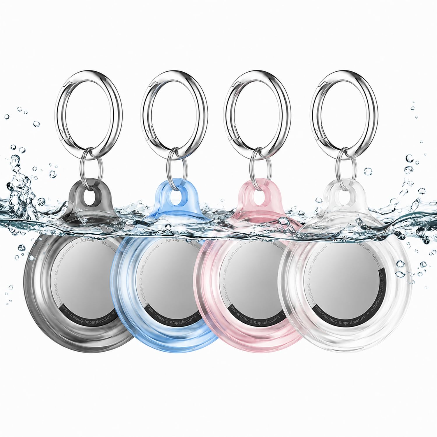 4 Pack Silicone Locator Tag Holder Compatible with Apple AirTag, Waterproof Shockproof Protective Case with Metal Key Ring for Keys, Bags, Wallets, Luggage and Pet Accessories-image-4