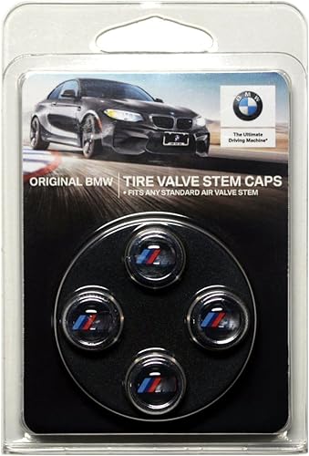 BMW - OEM original de fábrica - 36110421543 - Tapas para vástagos de válvulas, logo de M (juego de 4)