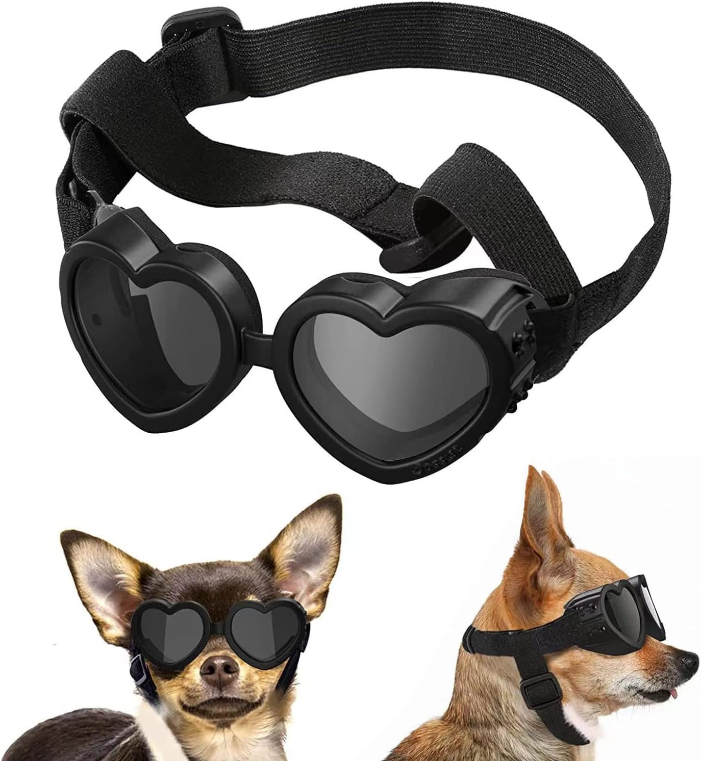 Dog Goggles, Heart Shaped Adjustable...