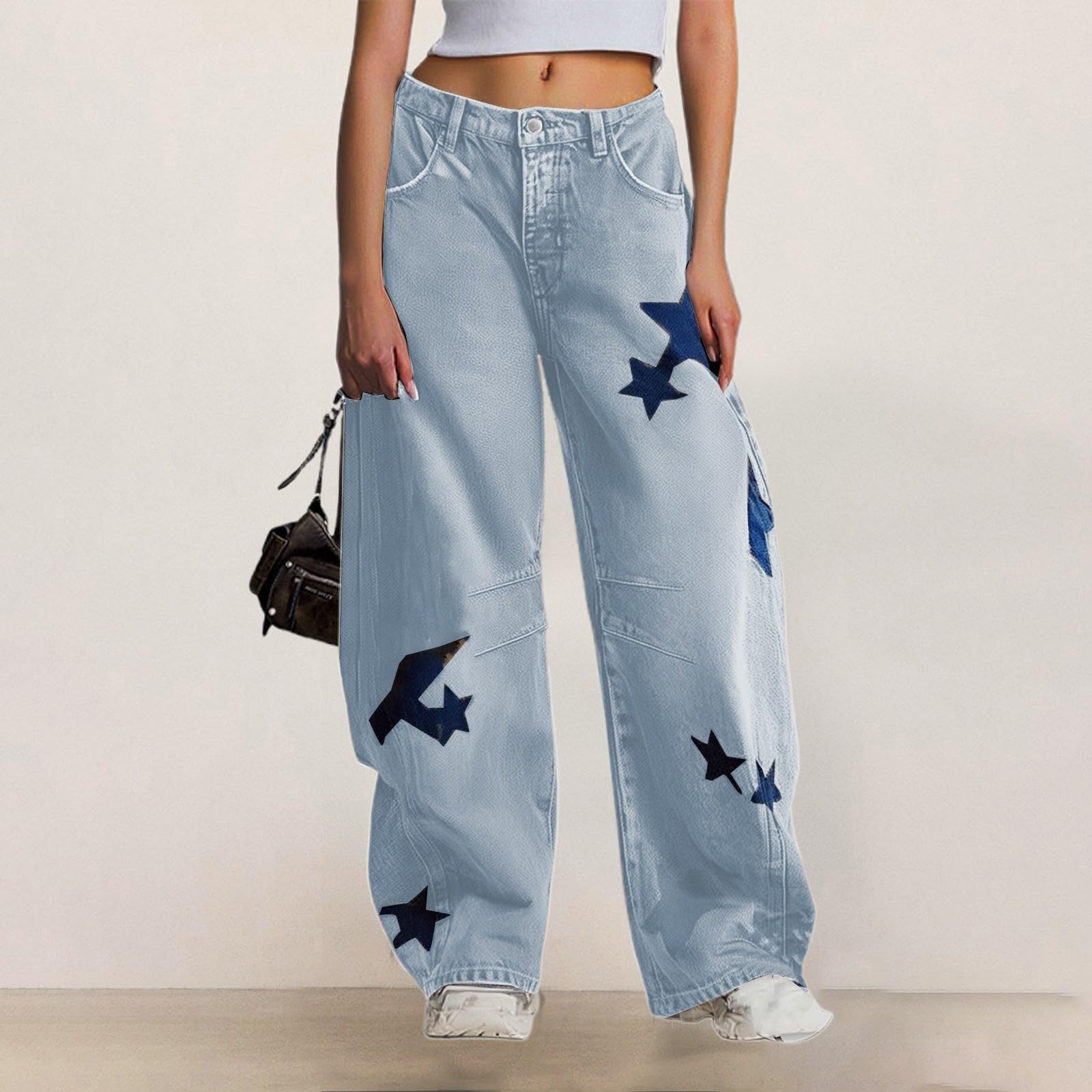 Vaqueros Anchos Mujer Pantalones Tejanos Tallas Grandes Ropa Ligero Elasticos Pantalón Rectos Invierno Baggy Vaquero Primavera Casual