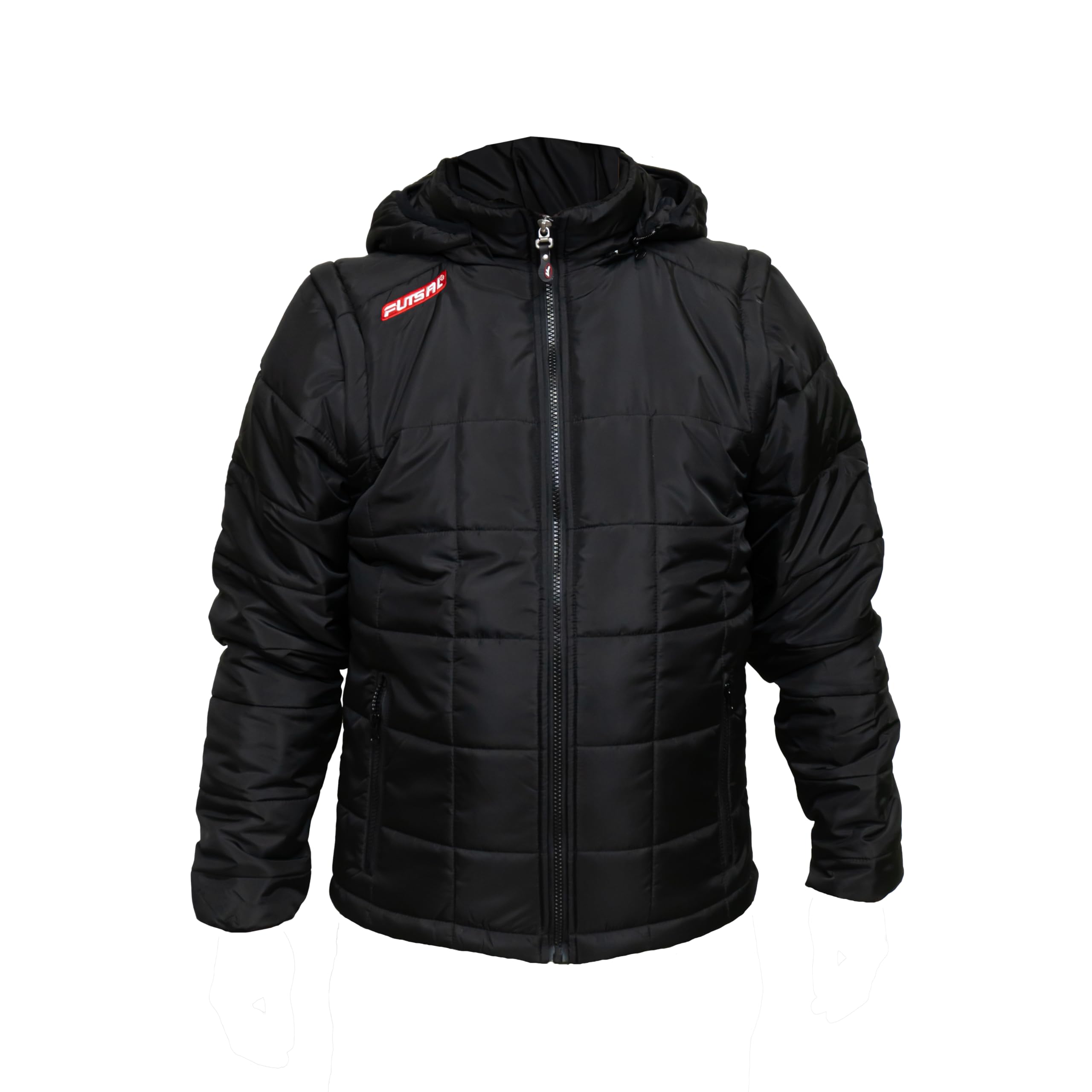 Chaqueta Anorak Futsal Negro de Entrenador para Adultos, Talla S – Cierre de Cremallera, Ideal para Fútbol y Deporte