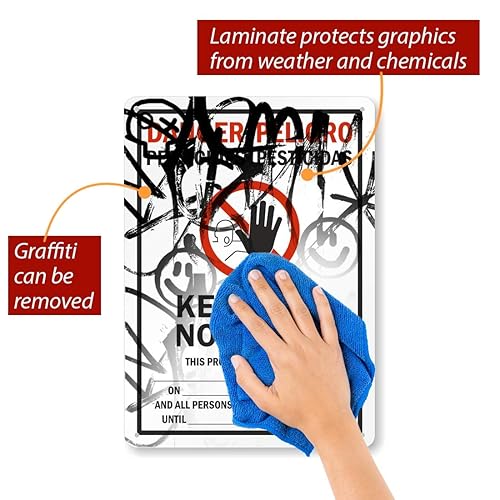 Miniatura 2 de SmartSign -S-4971-AL-14 Letrero bilingüe "Peligro - Pesticidas, Keep Out"  Aluminio de 10" x 14", NegroRojo sobre Blanco