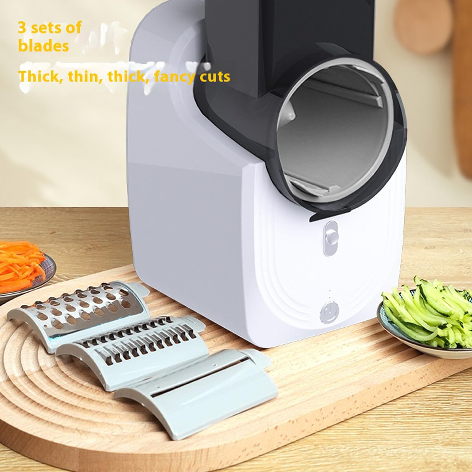 Tagliaverdure a tamburo elettrico di ricarica USB Strumento di taglio efficiente da cucina per cuochi domestici e preparazione per feste Taglierina elettrica per verdure