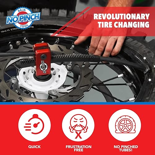 Miniatura 7 de Baja No Pinch Herramientas de cambio de neumáticos para motocross – El kit de accesorios para minibike incluye mini varilla de empuje para montaje