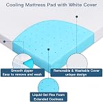 Airensky 3 Memory Mousse Matelas Topper, Gel de refroidissement infusé Haute Densité Pleine (54"x75") Topper avec Couverture Amovible Amie de la peau, Topper de lit pour soulager la douleur du dos, certifié CertiPUR-US