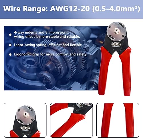 Miniatura 5 de Deutsch Kit de conectores con engarzador, kit de conectores de 2 3 4 6 8 12 pines, herramienta de crimpado Deutsch 12-20AWG, tamaño 16 contactos