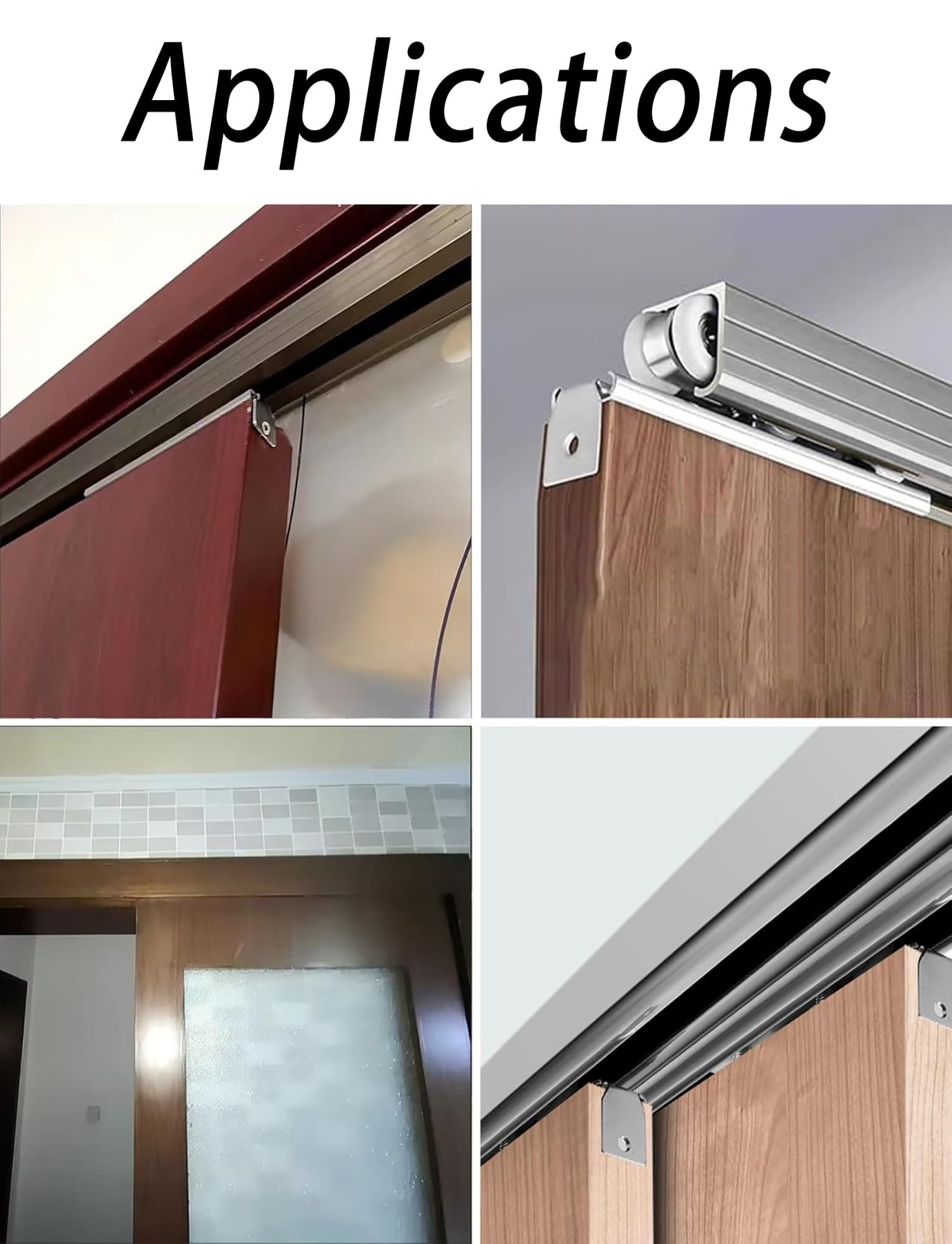 Zestaw prowadnic do drzwi przesuwnych, prowadnica do drzwi przesuwnych w szafie, aluminiowa prowadnica do drzwi przesuwnych, podwójny zestaw prowadnic do drzwi przesuwnych w szafie, łatwy w