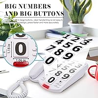 Vista 2 de Landline Phones for Seniors, Adjustability Features, One-Touch Dialling,Big Button Phone for Seniors, Hard of Hearing Retro Telephone Corded Phones