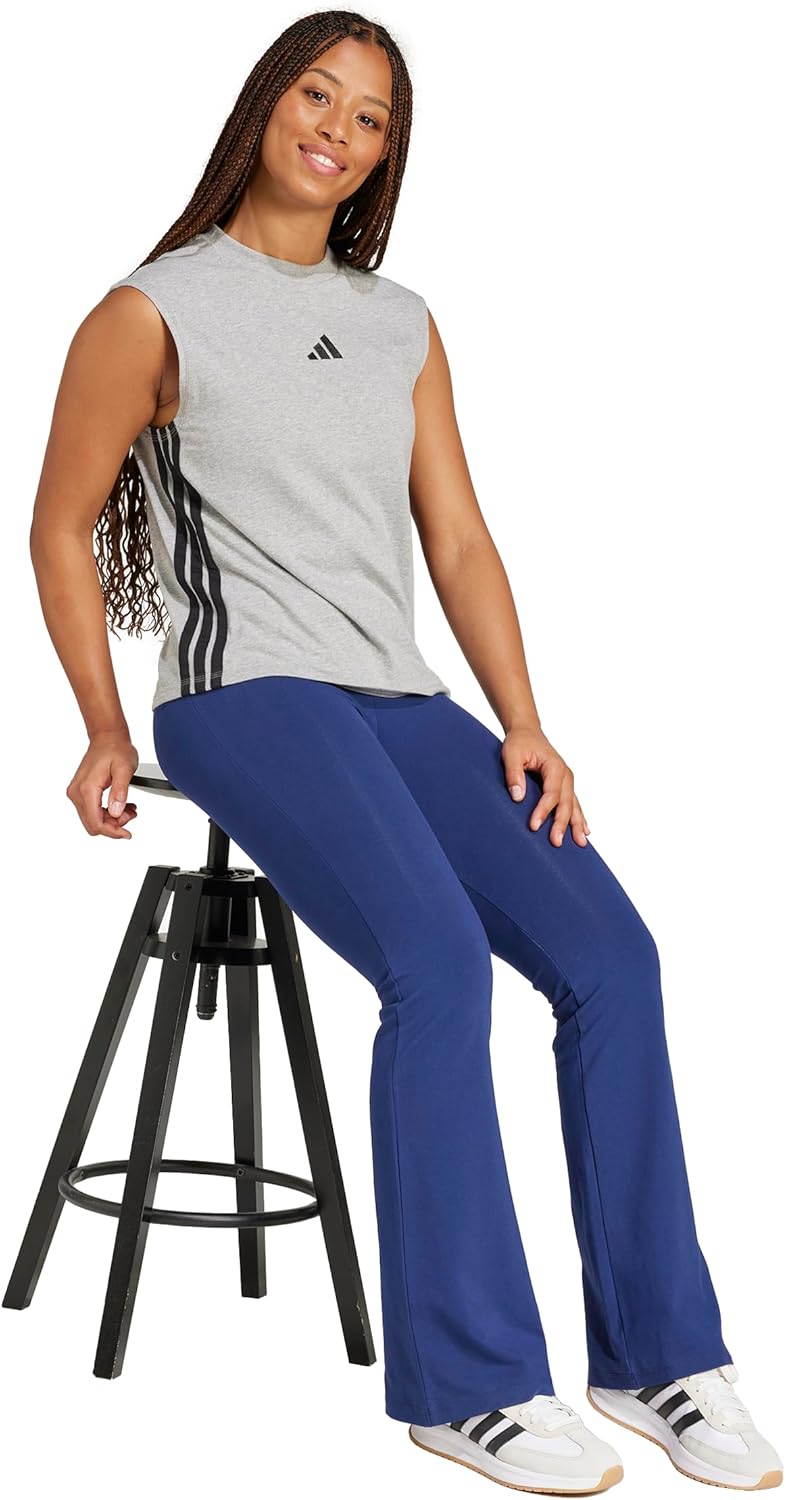Adidas Womens Essentials Small Logo Flared Leggings