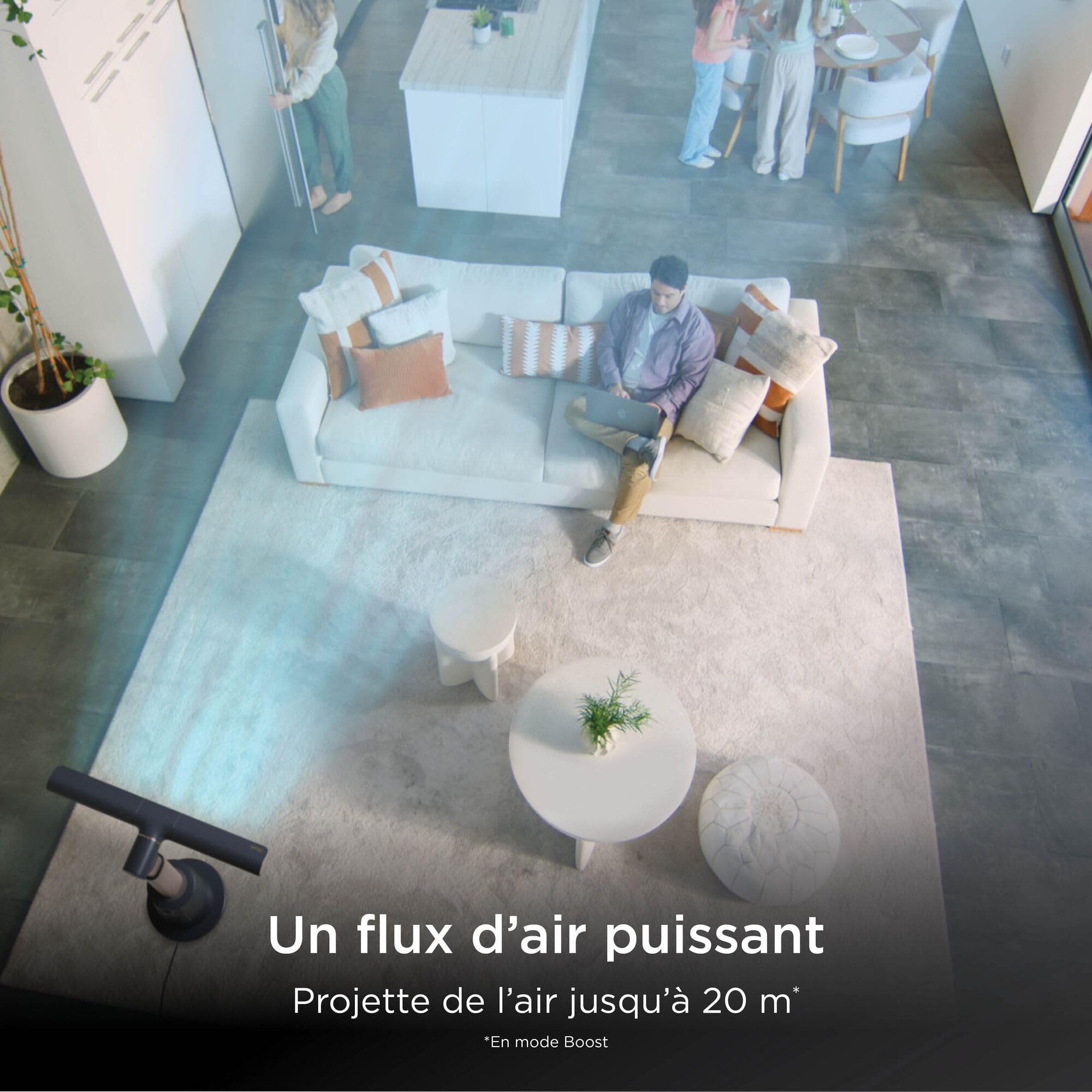 Shark TurboBlade Ventilateur colonne sans pale, rafraîchissement multidirectionnel à haute vitesse jusqu’à 20 mètres, discret, 10 vitesses, 180°, facile à nettoyer, gris anthracite, TF200SEU