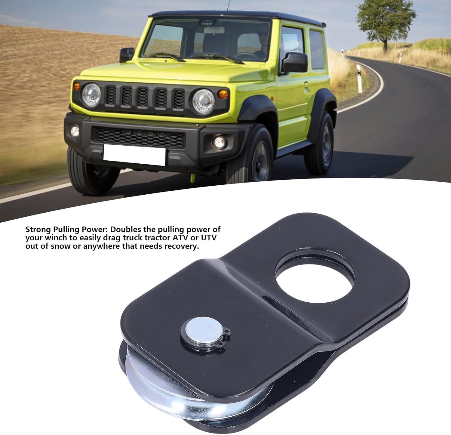 4 Tons/8800Lbs Load Acity Winch Pulley, High Sturdiness Pulley Block Snatch Block High Tensile Strength Steel Black For Offroad Recovery Snatch Blocks Snatch Blocks : Automotive