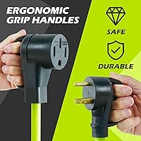 Vista 5 de CircleRiver Cable adaptador RV de 30 amperios a 50 amperios, NEMA TT-30P macho a 14-50R hembra Dogbone Cable de alimentación RV con mango de agarre