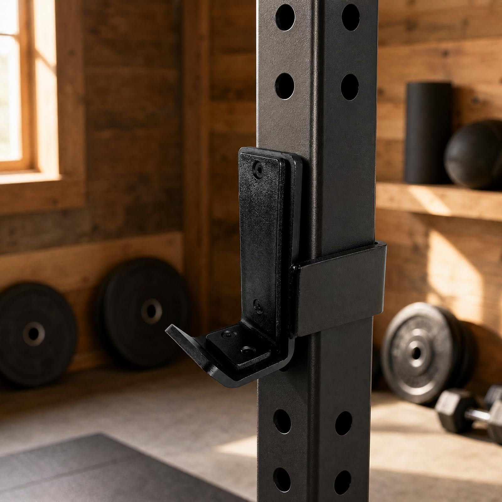 Gancho con Pasador Montaje Seguro Gancho en Estilo J Placa Montaje Resistente Soporte con Base Cur para Gimnasio Casero