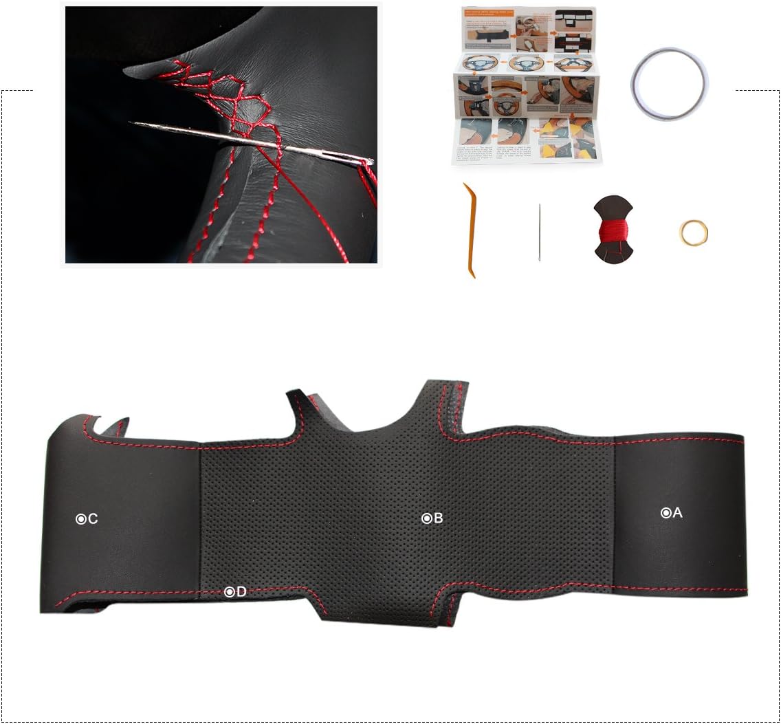 MEWANT Steering Wheel Cover for Toyota RAV4 2013-2019 / Corolla 2014-2019 / Corolla iM (US) 2017-2018 / Auris 2013-2016/ for Scion iM 2016 Hand-Stitched Car Steering Wrap