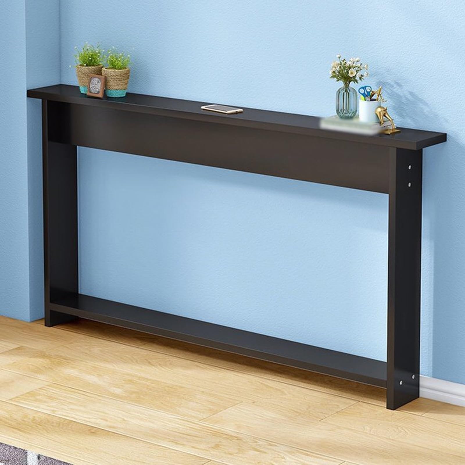 Mesa consola estrecha para pasillo estrecho o recibidor de entrada acogedor