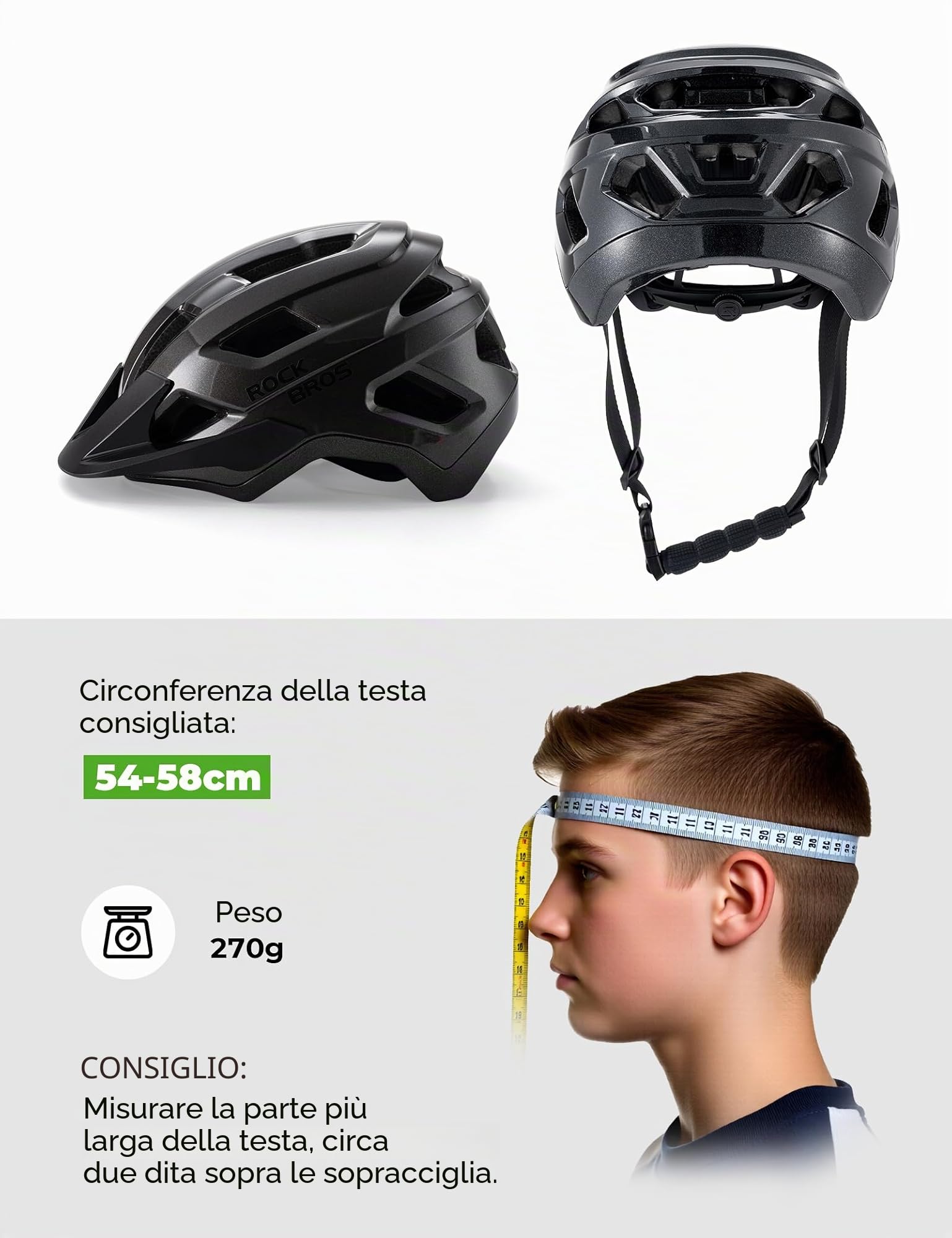 ROCKBROS Casco Bici Bambino Ragazze Ventilazione con Visiera Rimovibile | Caschetto Protettivo per MTB Ciclismo Skateboard Pattinaggio Regolabile 54-58cm