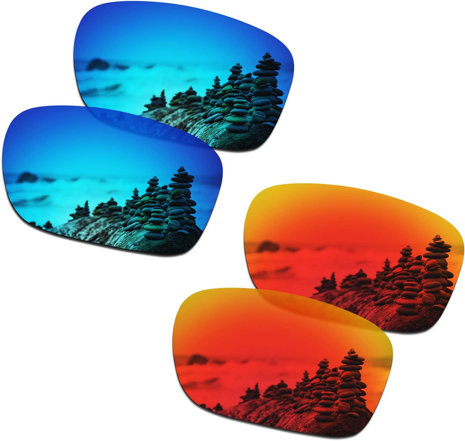 SmartVLT Men's Ice Blue&Fire Red Replacement Lenses for Oakley Holbrook Mix OO9384 Sunglass