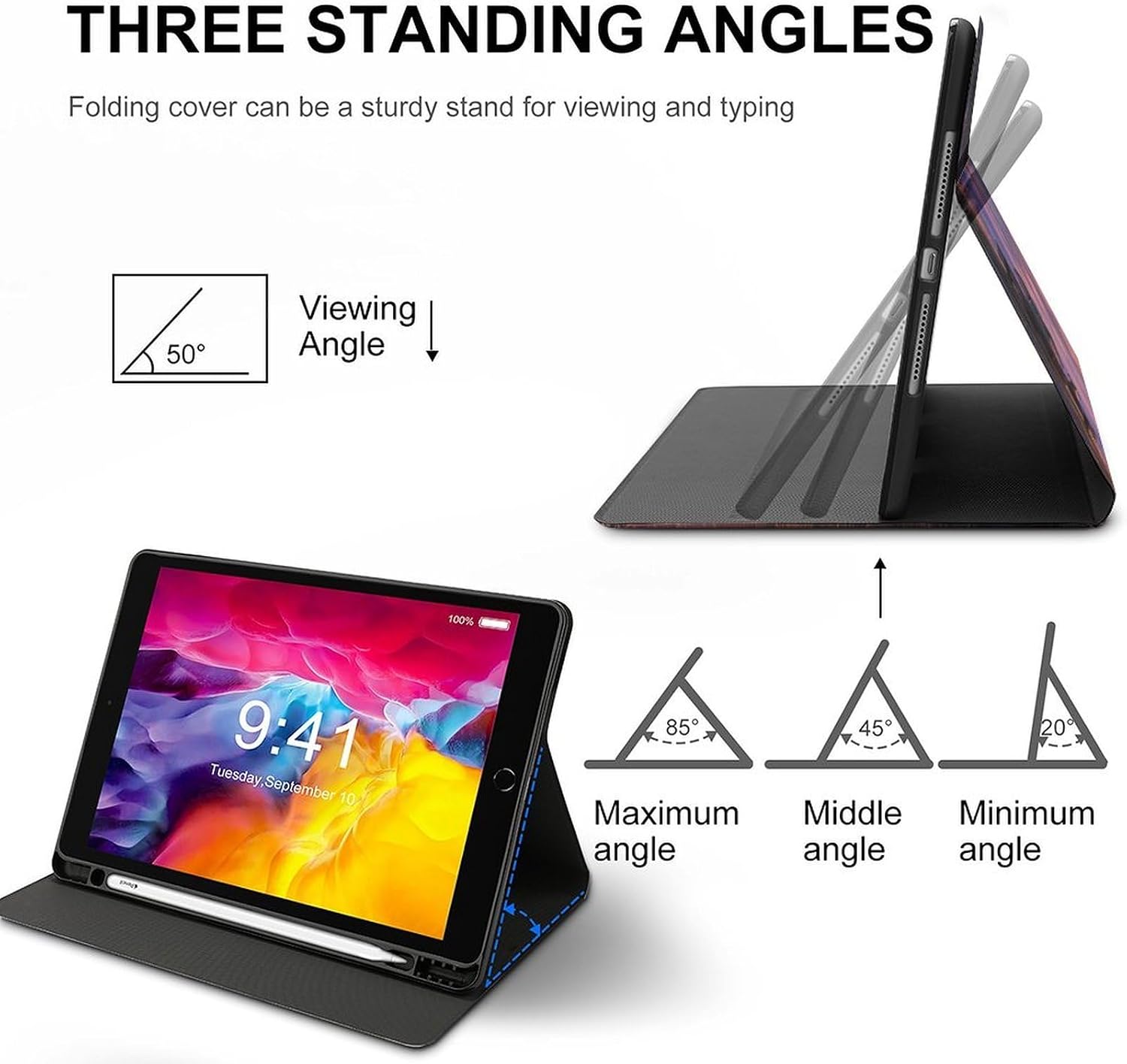 Elephant Dog Sunset Slim Compatible with IPAD Pro 2020/2020 AIR 4/Pro 2021/Air5 Case Shockproof Waterproof Protective Cover Stand image 5