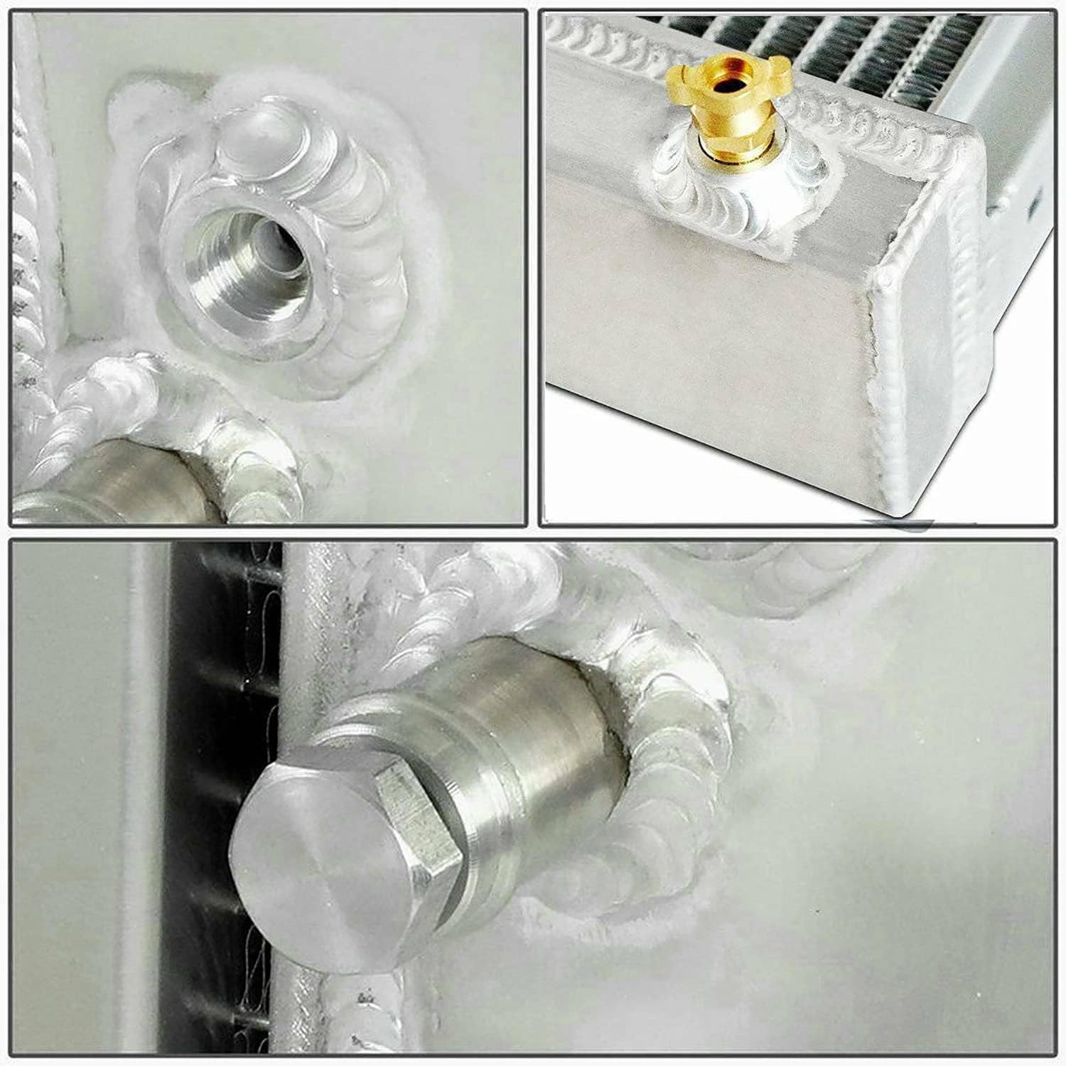 3 Row Core Radiator + Shroud Fan + Thermostat Relay Kit for 1967-1972 Chevy Gmc C/K Series C10 C20 C30 K10 K20 K25 Trucks Blazer Pickup Suburban Van Full Aluminum