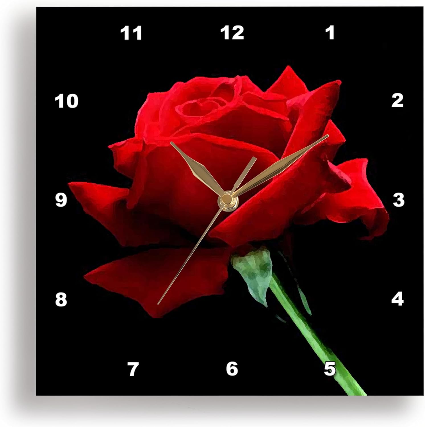 3dRose Red Rose - Wall Clock, 13 by 13-Inch (DPP_3651_2)