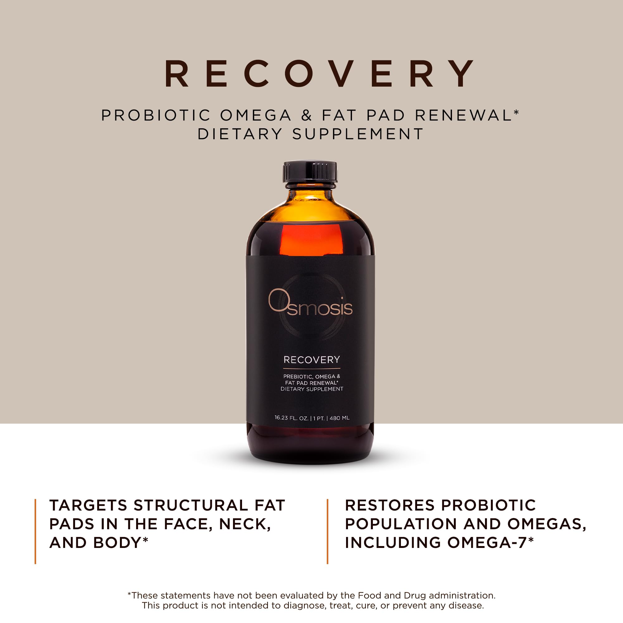 Osmosis Recovery Supplement, Supports Renewal of Fat Pads, For Youthful Looking Skin, 16.23 Fl Oz