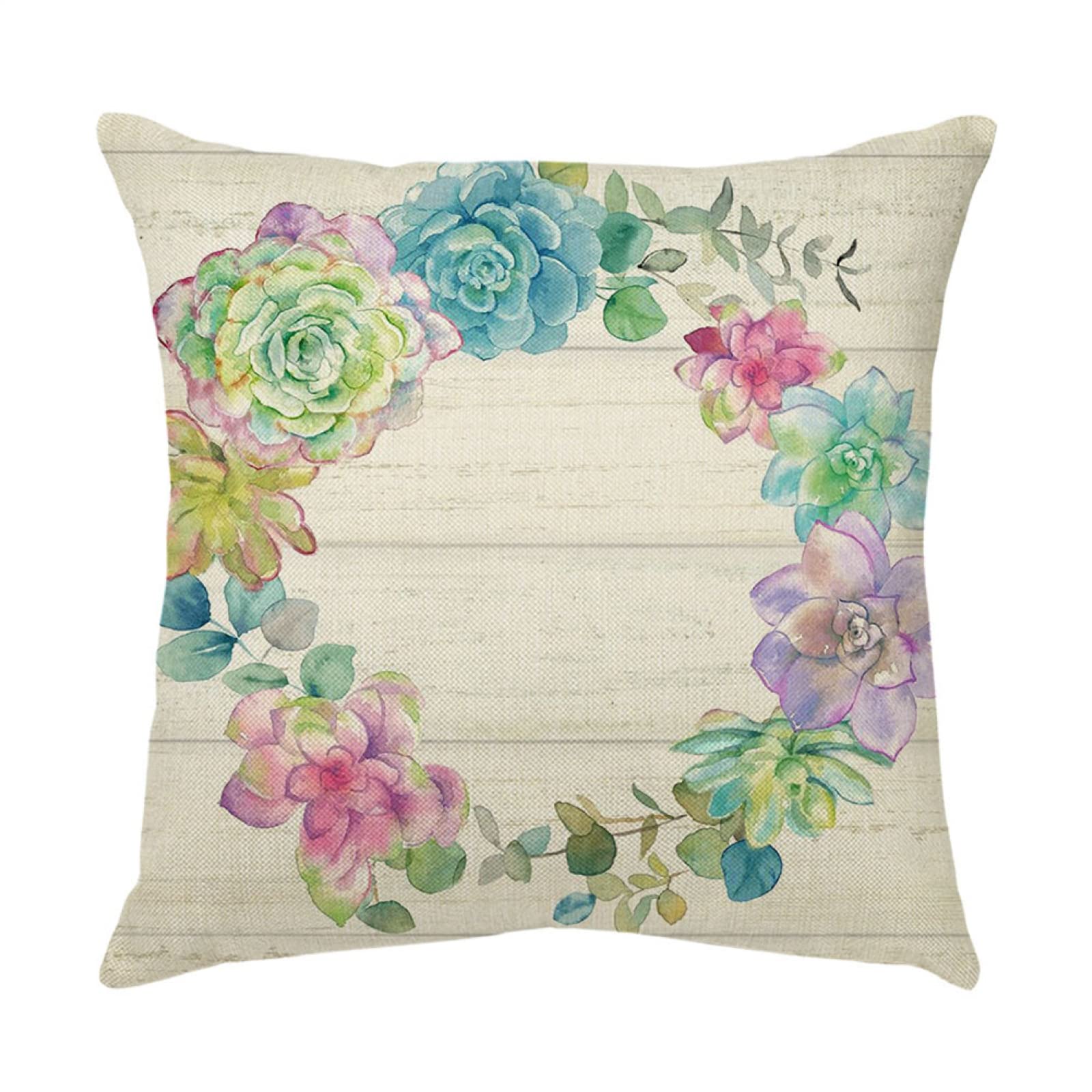 4 Piezas Funda de Almohada Guirnalda Fundas de Cojín Terciopelo Sencillo y Decorativo para Sofá Camas Dormitorio Coche Lino Cojines Throw Pillow Covers 80x80cm/32x32 Inch