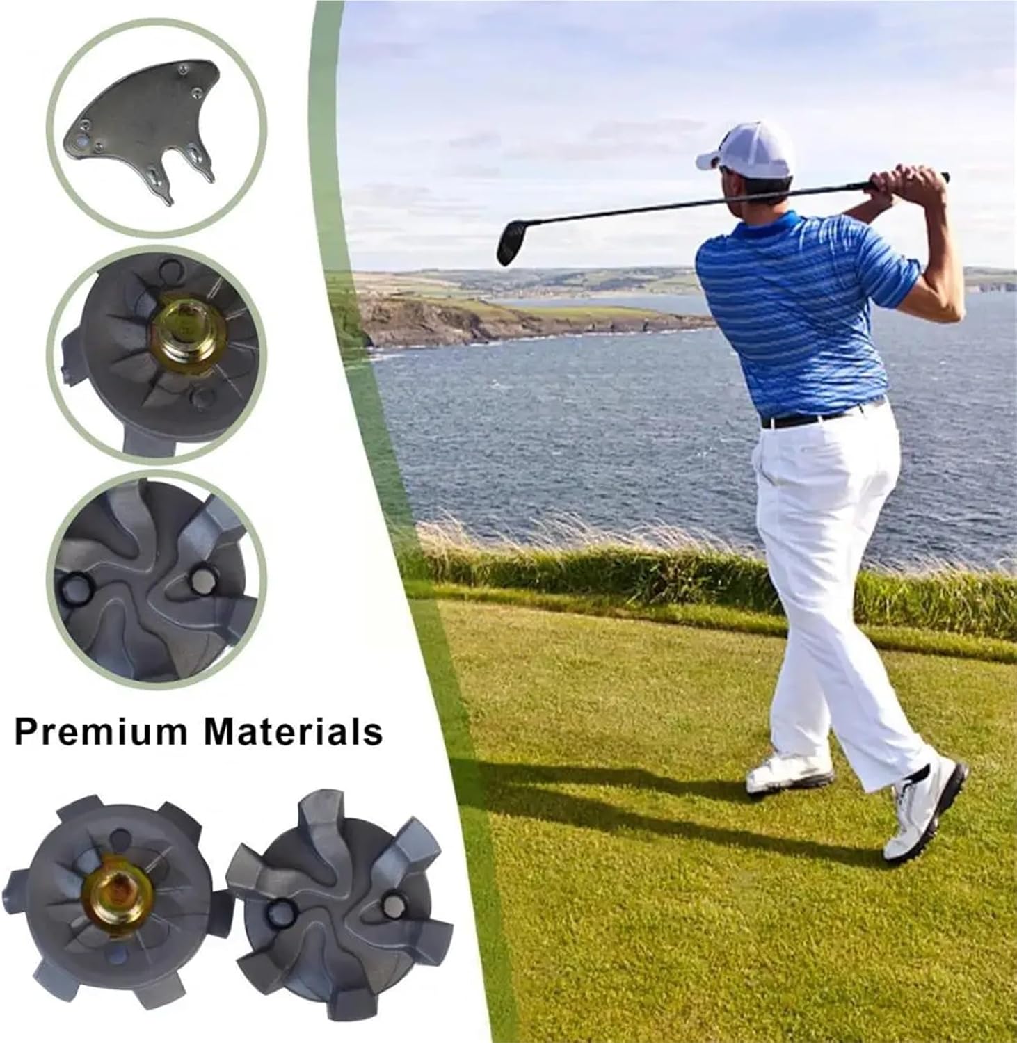 80pcs Easy-Install Golf Shoe Spikes Set (Metal Thread Replacements)