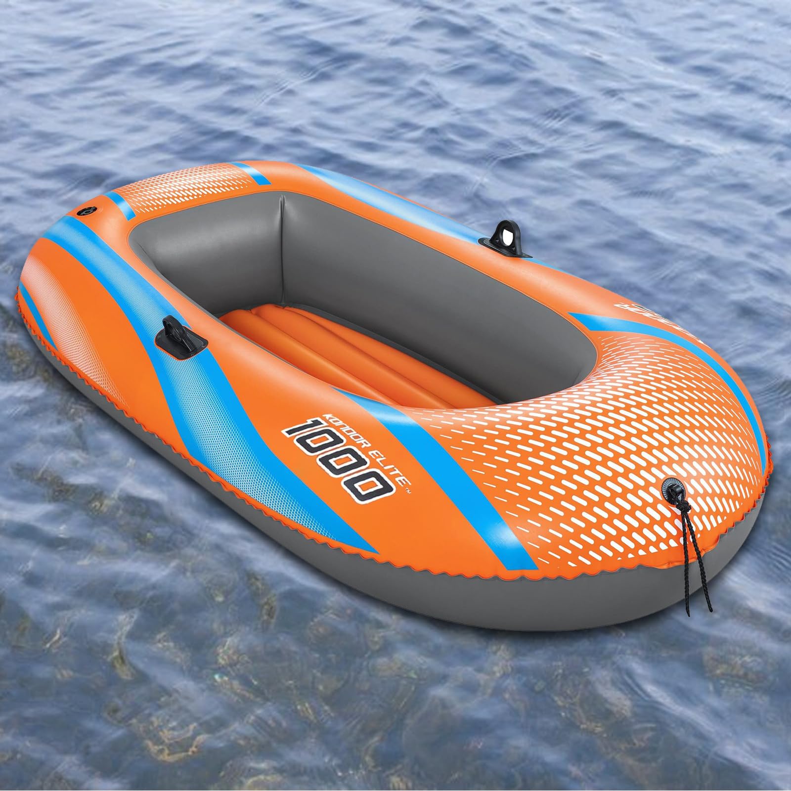 Barca da pesca gonfiabile per una persona, gonfiabile, in PVC 1100D, con 3 camere d'aria, barca gonfiabile, piccola barca, gonfiabile, One-Man Raft, 149 x 85 x 38 cm