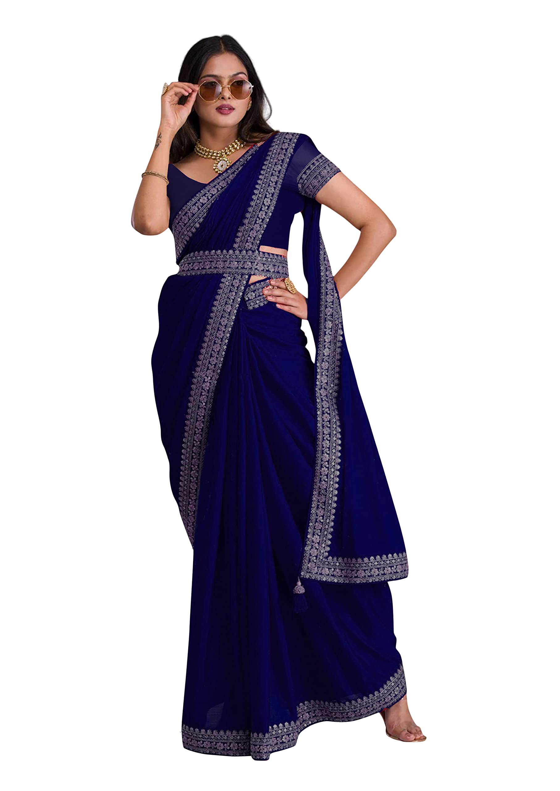 Regolith Designer Sareesfor women Embroidery Work silk fancy saree with sadi for women unstitched blouse piece