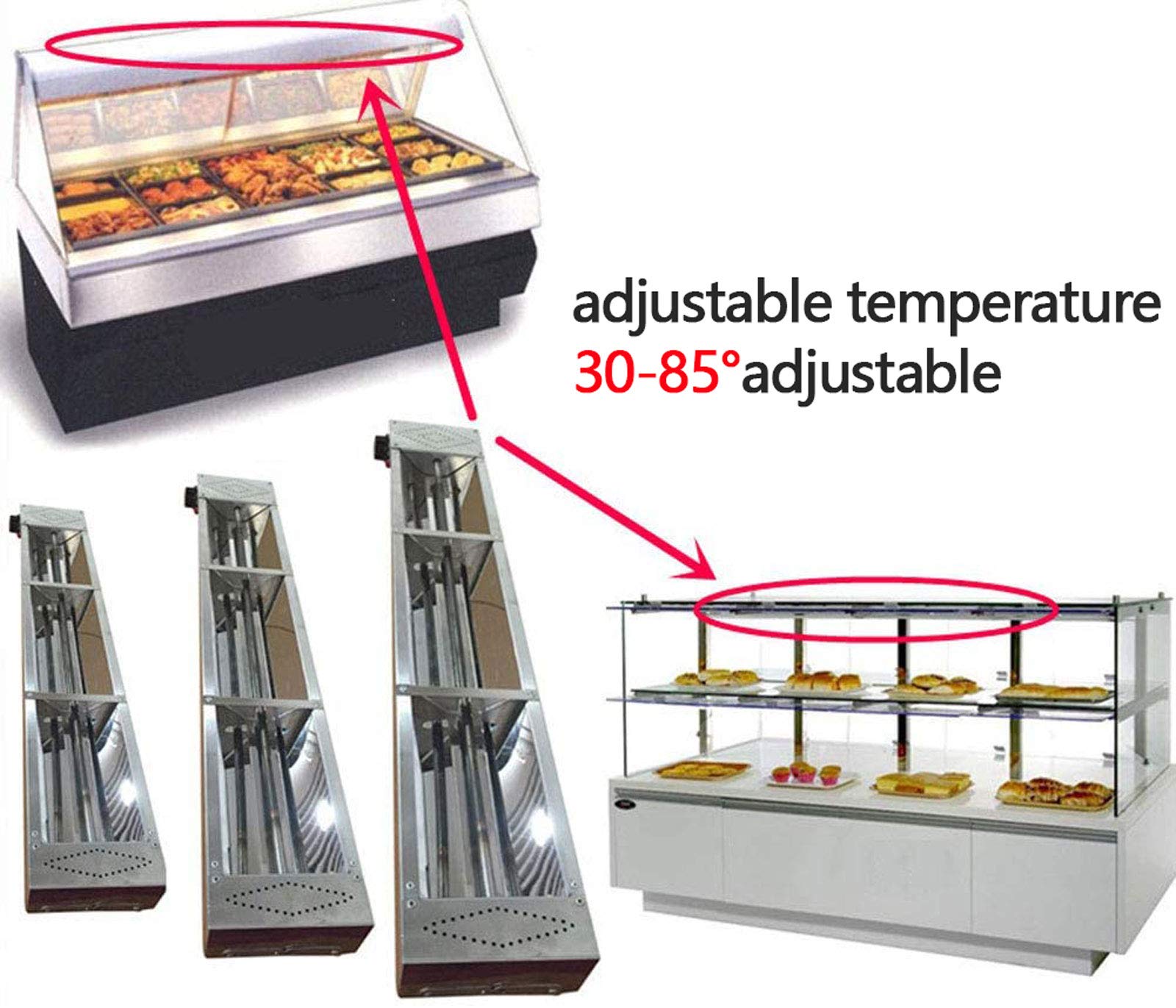 Commerciale Lampada Riscaldante Scaldavivande Lampada Luce del Cucina Buffet Dell'acciaio Inossidabile, Attrezzature e Forniture per Servizi di Ristorazione