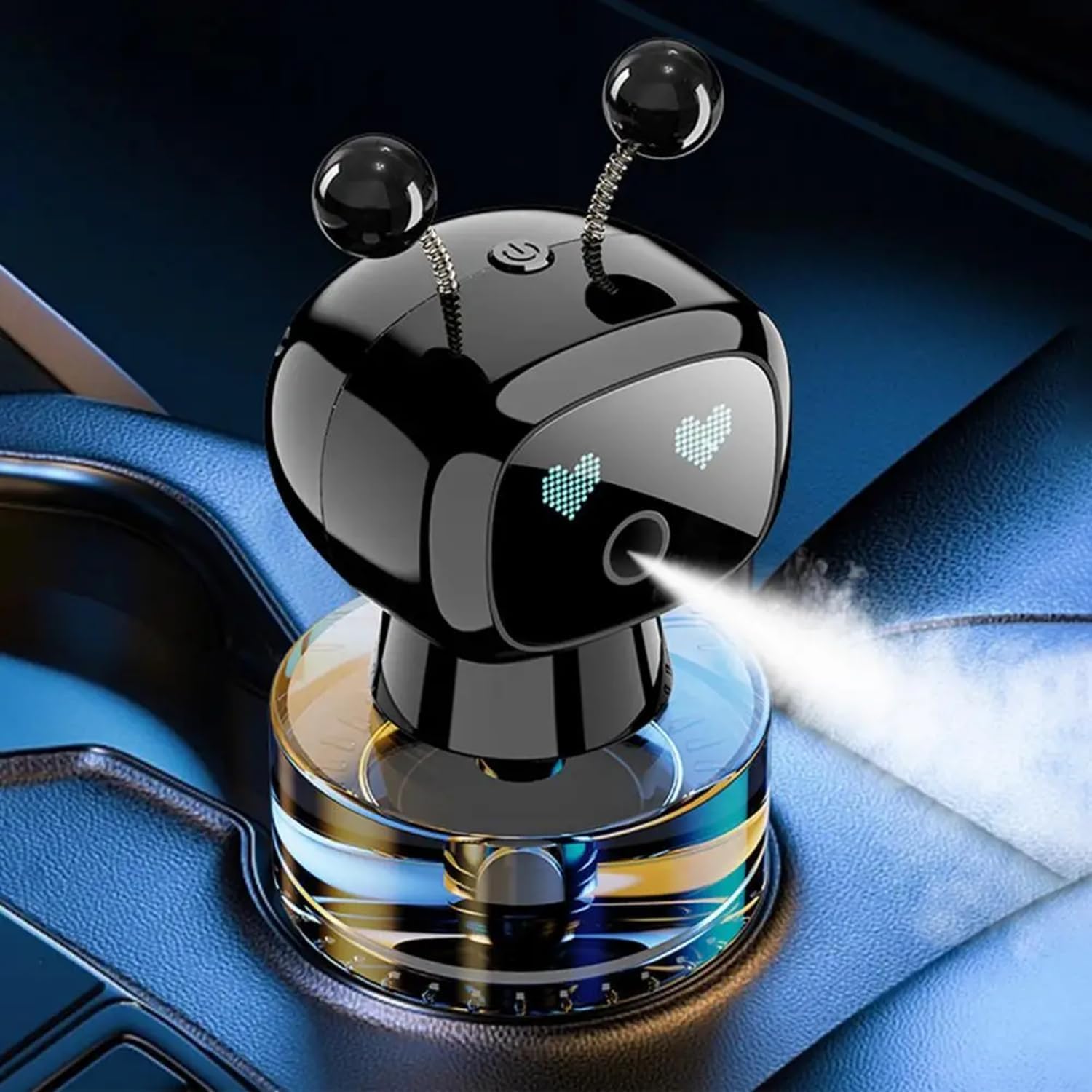 Robot Intelligent Aromatherapy Machine, Smart Cute Robot Car Air Freshener - Fine Spray, Fillable, Four-Gear Adjustment, Vibration Sensing, Manual Switch, Large Capacity Long-Lasting Fragrance-image-23